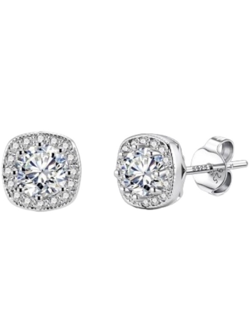 Elegant Sterling Silver Stud Earrings 925